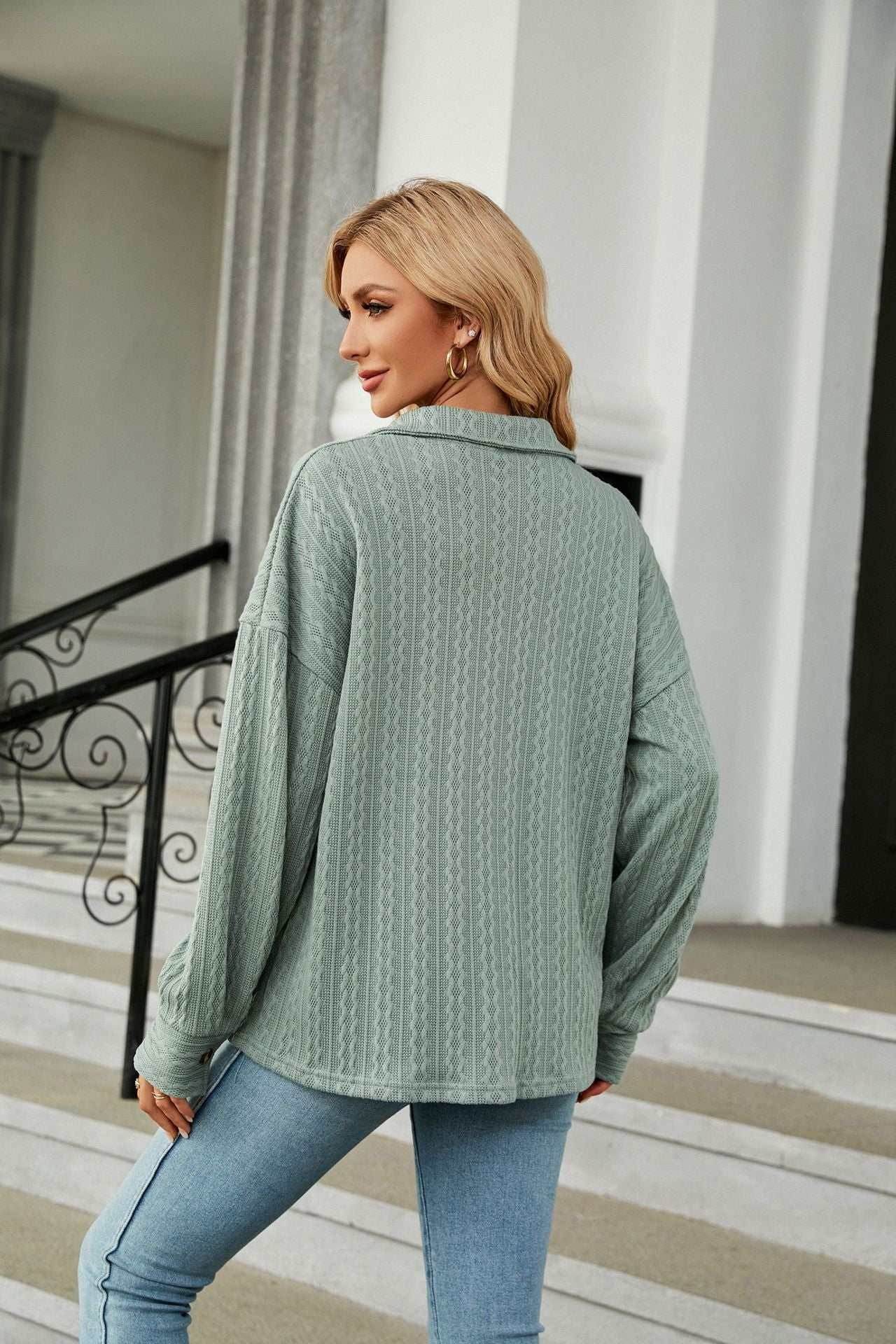 Casual Long Sleeve Button Down Shirt Coat