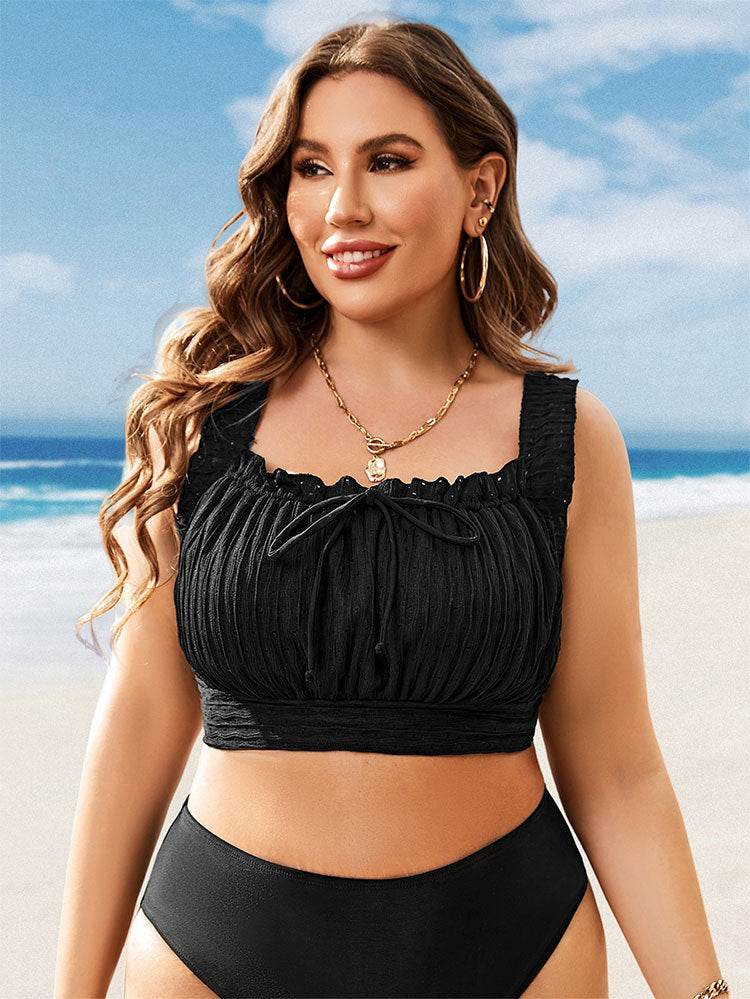 Plus Size U Neck Bikini Tops Swim Bra