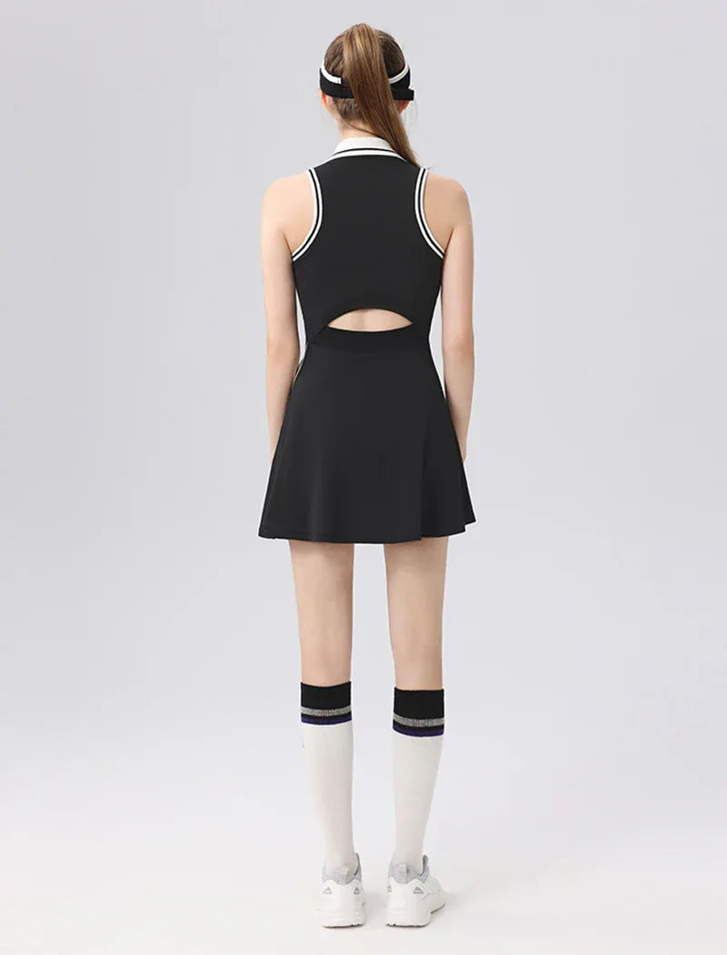 Tennis Dresses Polo Golf Dress with Built in Bra and Shorts -