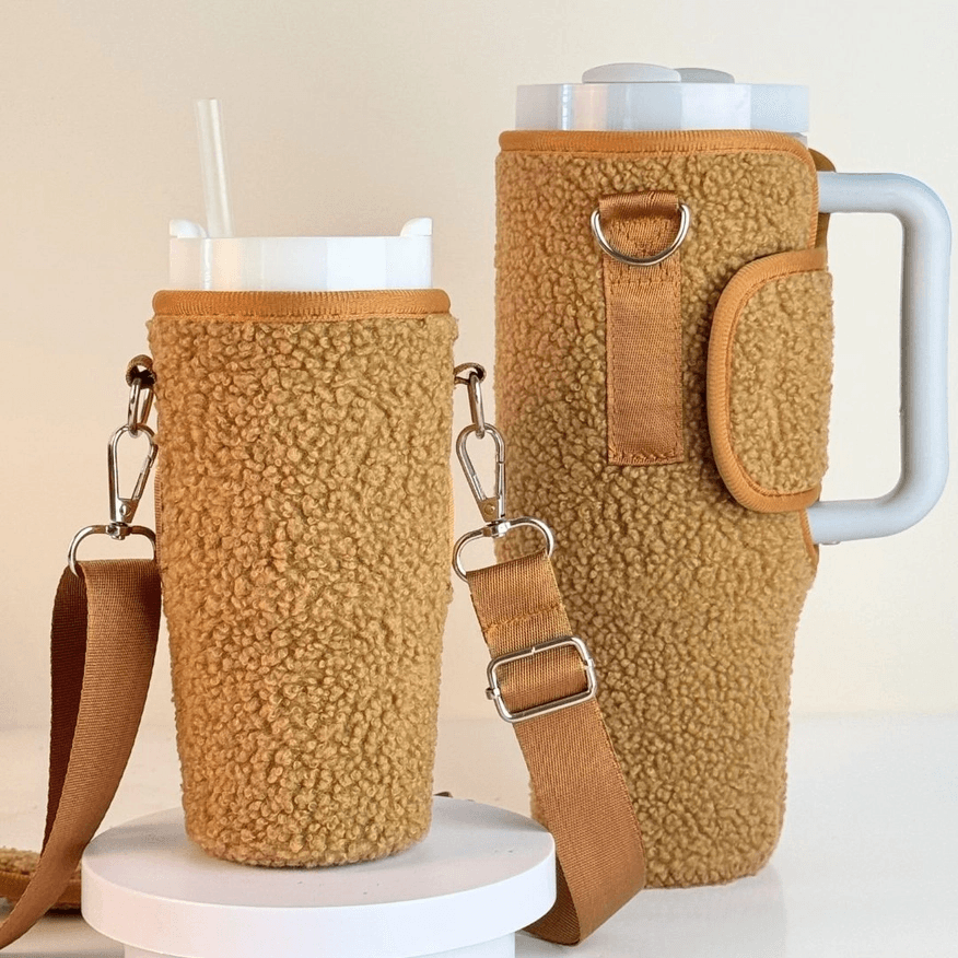 Teddy Velvet 20oz Tumbler Carry Case Neoprene Bottle Sleeve