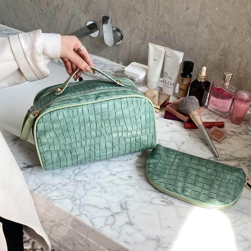 Large Capacity PU Leather Travel Makeup Bag