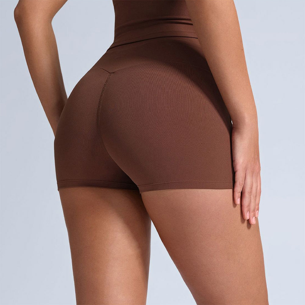 Cross High Waist Yoga Shorts Sport Athletic Gym Short