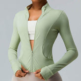 Cropped Full Zip Slim Fit Athletic Jacket
