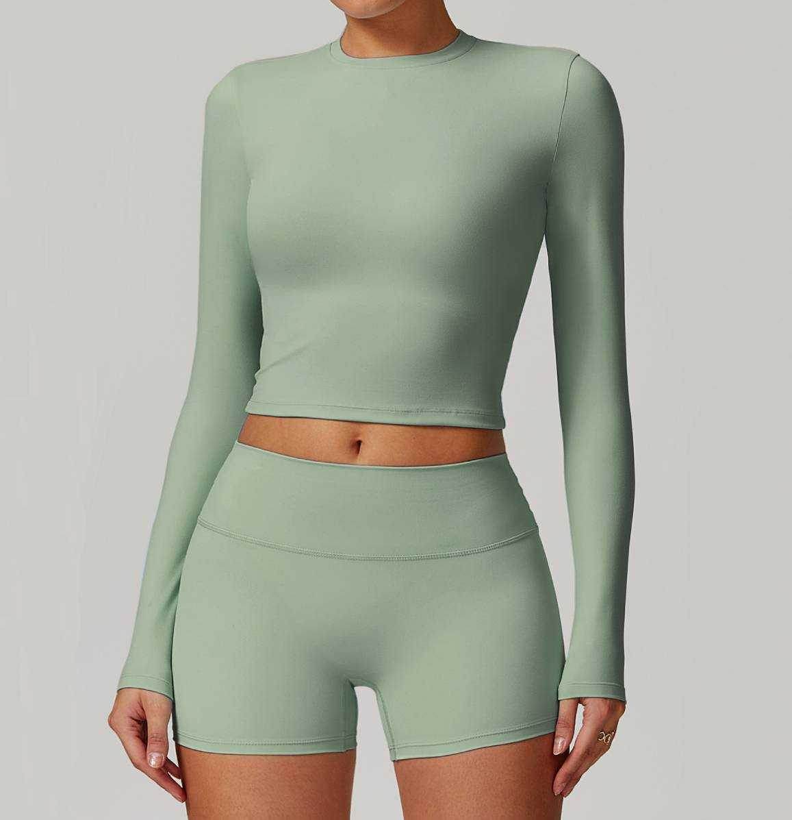 Tight Long Sleeve Cropped T-shirt