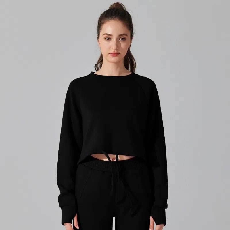 Cropped Loose Workout Sweatshirt
