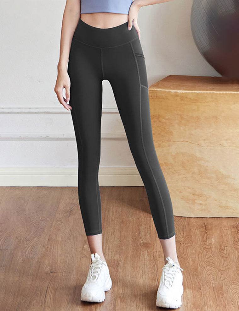 High Waisted Yoga Leggings with Mesh Pockets