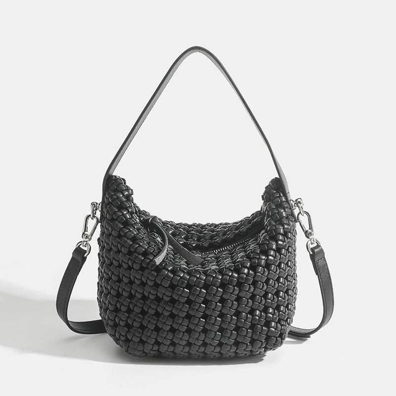 PU Handmade Woven Bucket shape Tote bag