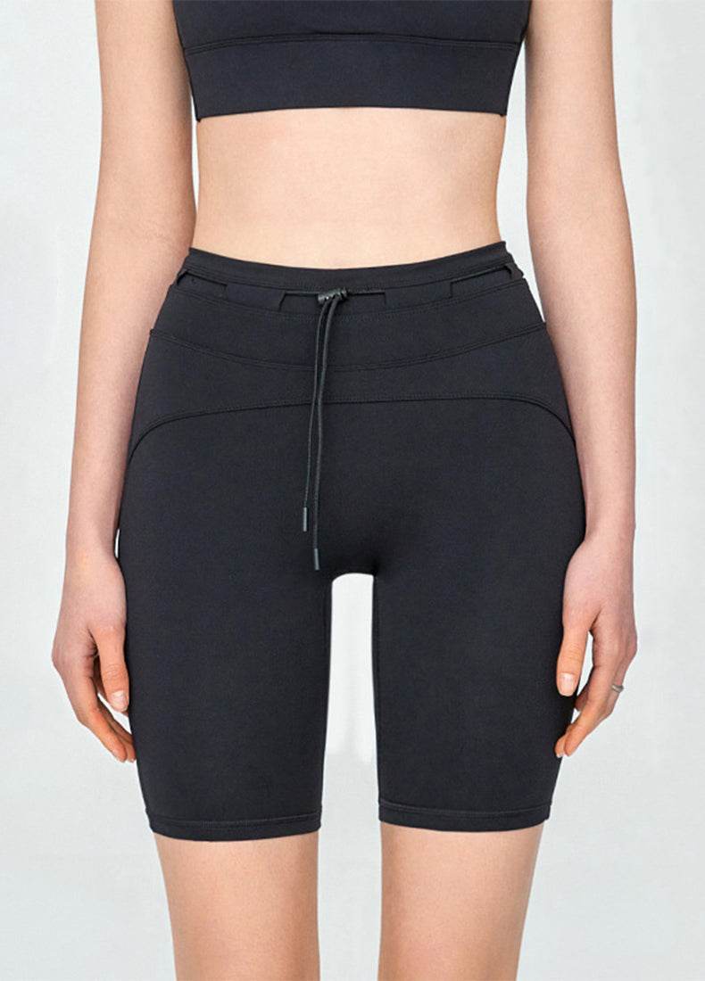 High Waisted Tummy Control Biker Shorts with Adjustable Waist