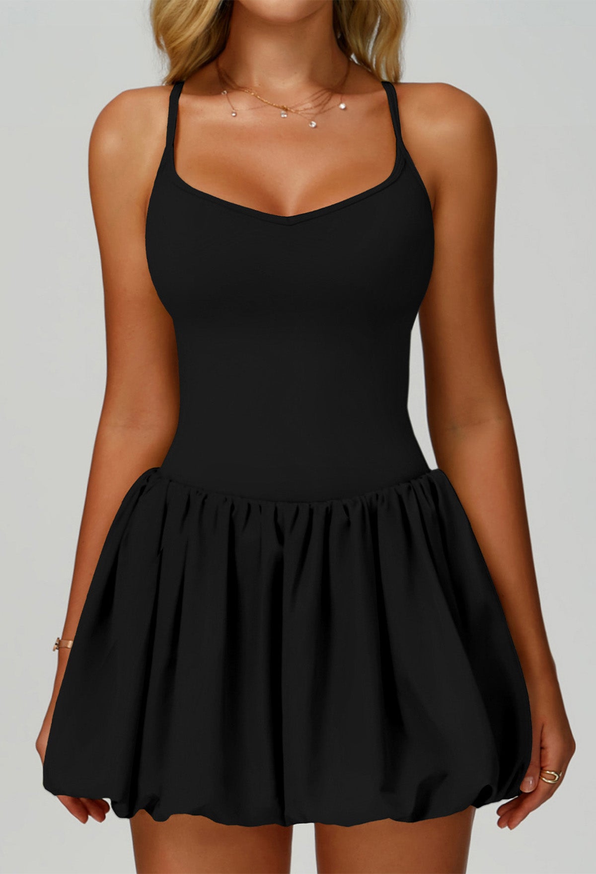 Cross Back Tennis Dresses with Short and Pocket