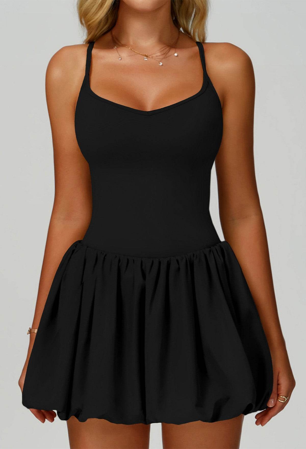 Cross Back Tennis Dresses with Short and Pocket
