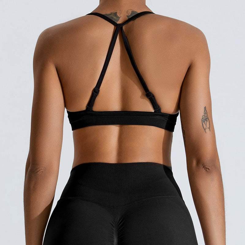 Cross Back Sports Bra with Adjustable Strap