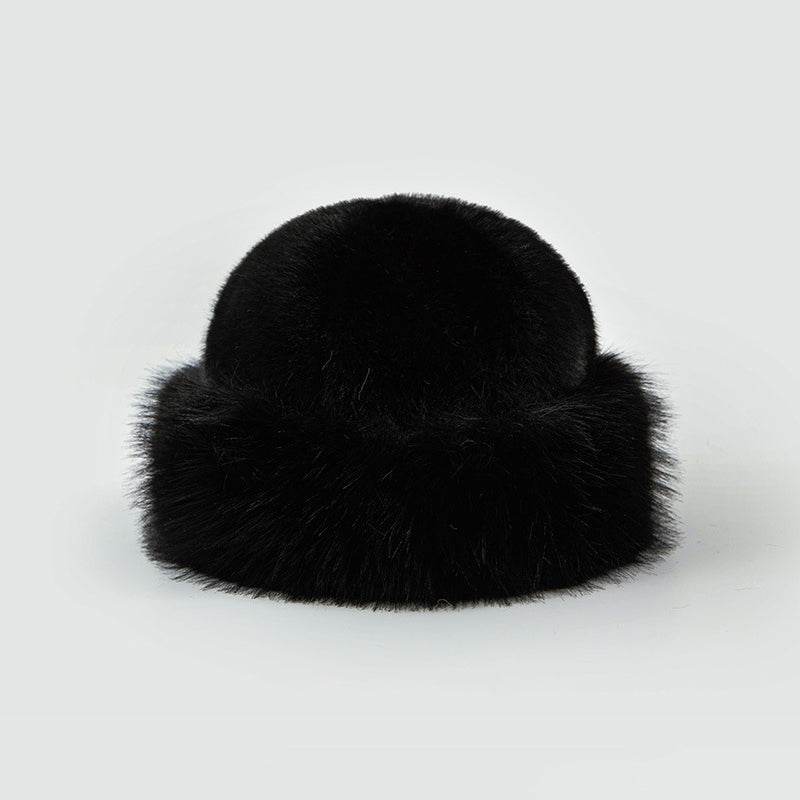 Faux Fur Winter Bucket Hat Fuzzy Fluffy Warm Hat