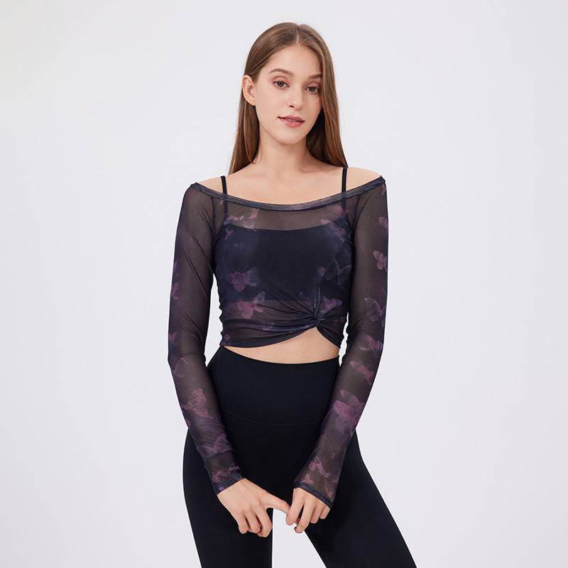 Flower Butterfly Two Pieces Sports T-Shirt
