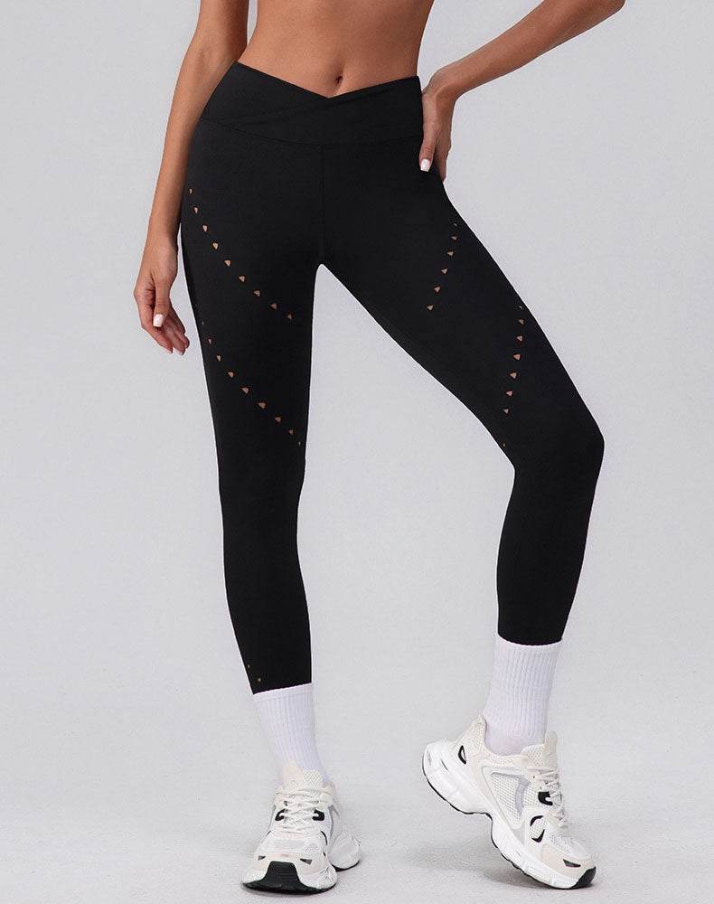 High Waist Tummy Control Hollow Out Yoga Leggings -
