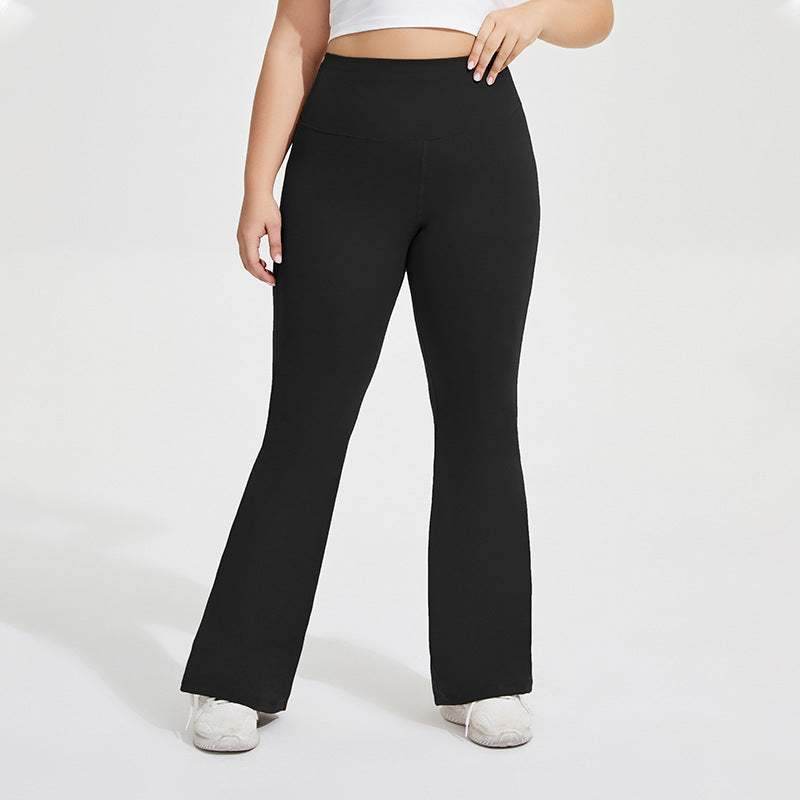 Plus Size High Waist Flared Yoga Pants