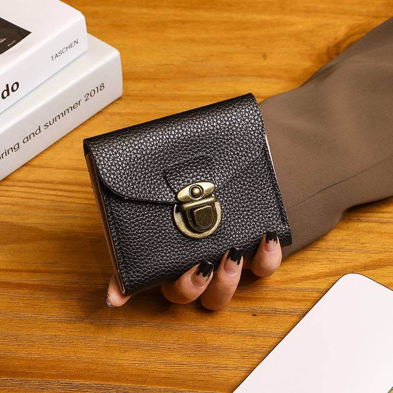 Short Leather Credit Card Coin Purse Bag