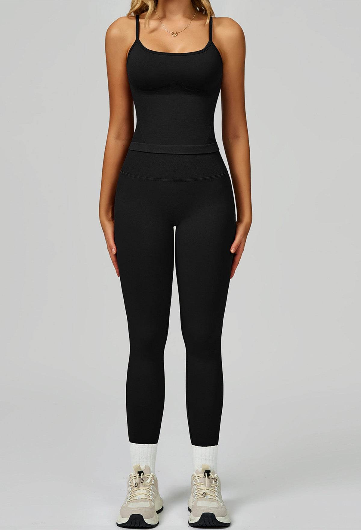 Sport Set with Color Block Tank Top and Legging