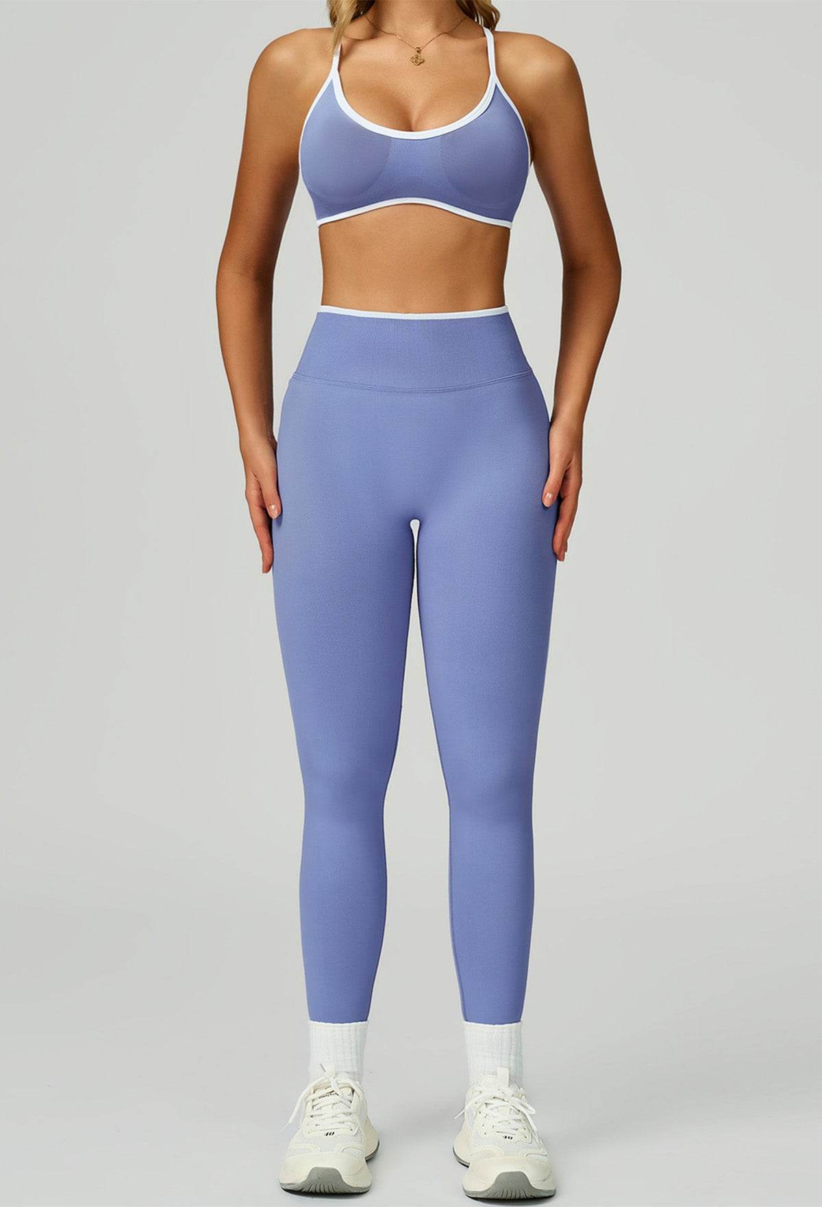 Sport Set with Color Block Sports Bras and Legging