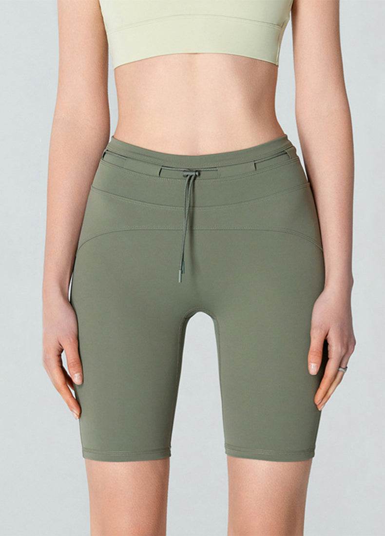 High Waisted Tummy Control Biker Shorts with Adjustable Waist