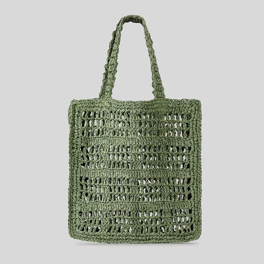 Summer Straw Beach Tote Bag Handwoven Handbag