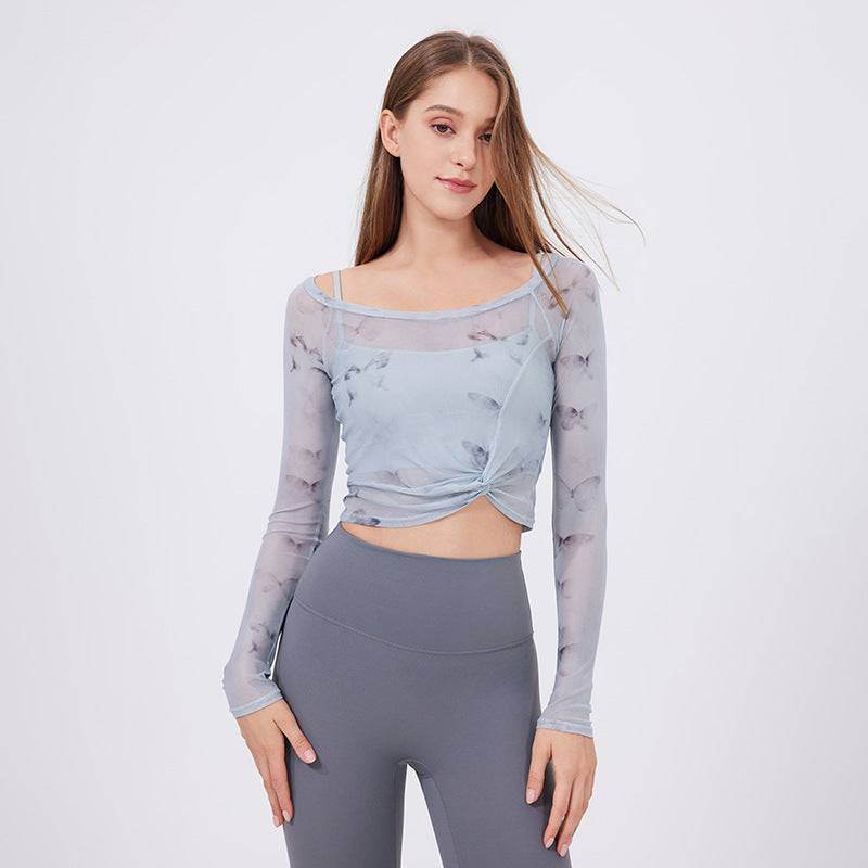Flower Butterfly Two Pieces Sports T-Shirt