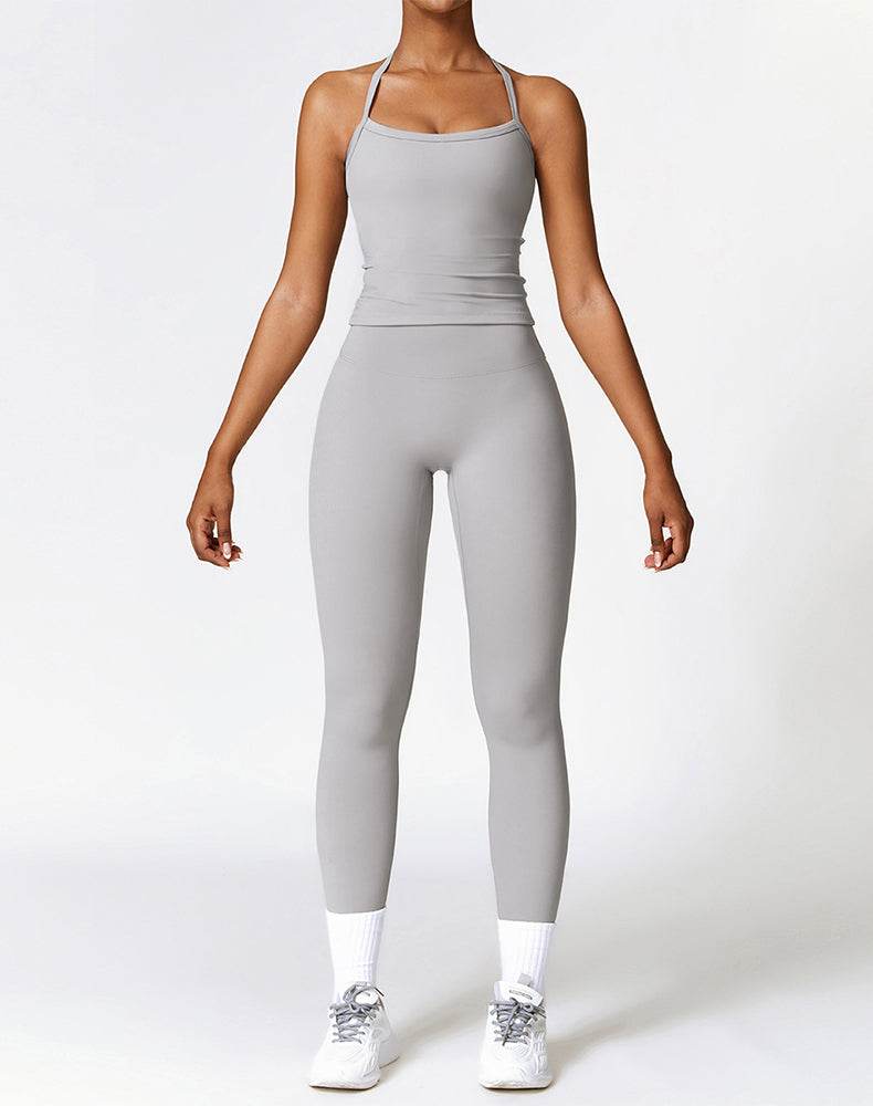 Athletic Wear with Criss Cross Back Tank Top and Legging