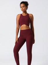 Cross Strap Design Threaded Sports Tank Yoga Bra