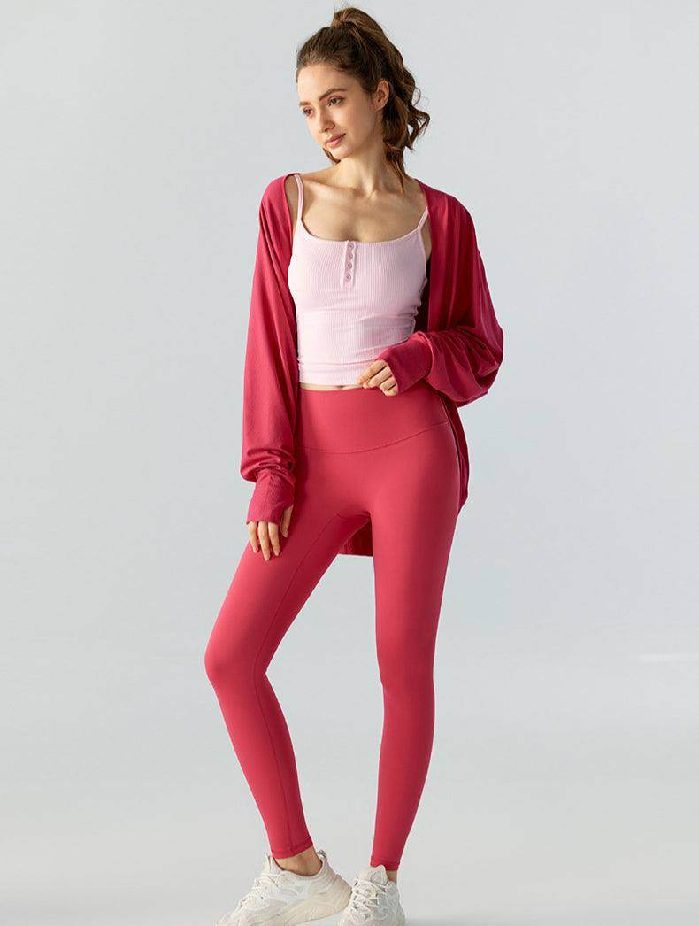 Sport Shawl with Thumb Cuffs Long Sleeve Cardigan Outerwear