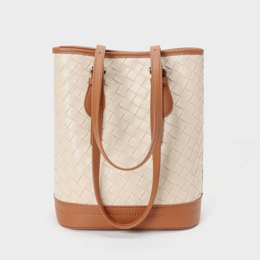 Leather Shoulder Bag Handheld Bucket Bag
