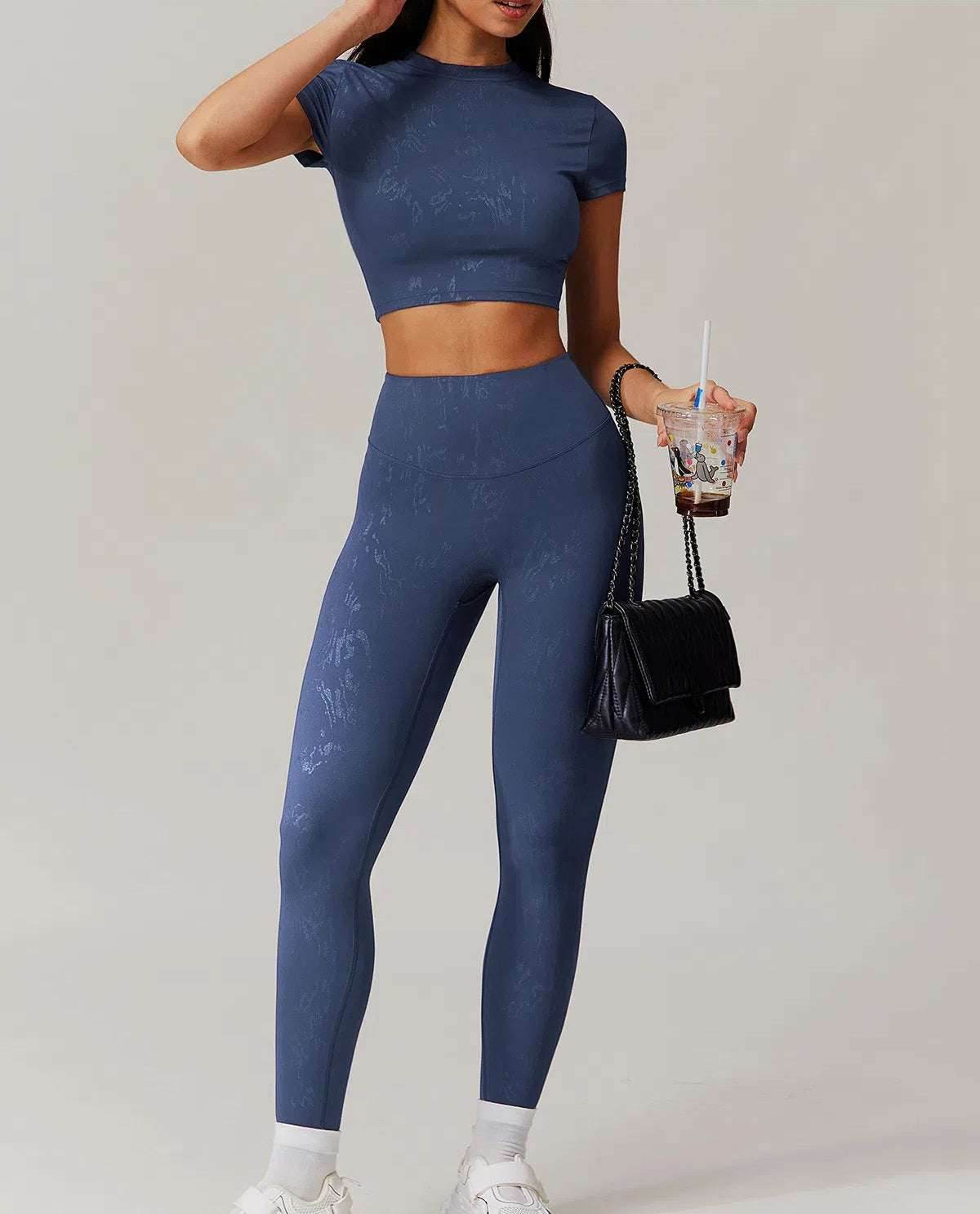 Sports Set with Short Sleeve T-Shirt and Leggings