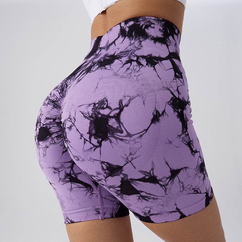 Tie Dye Print High Waist Yoga Short