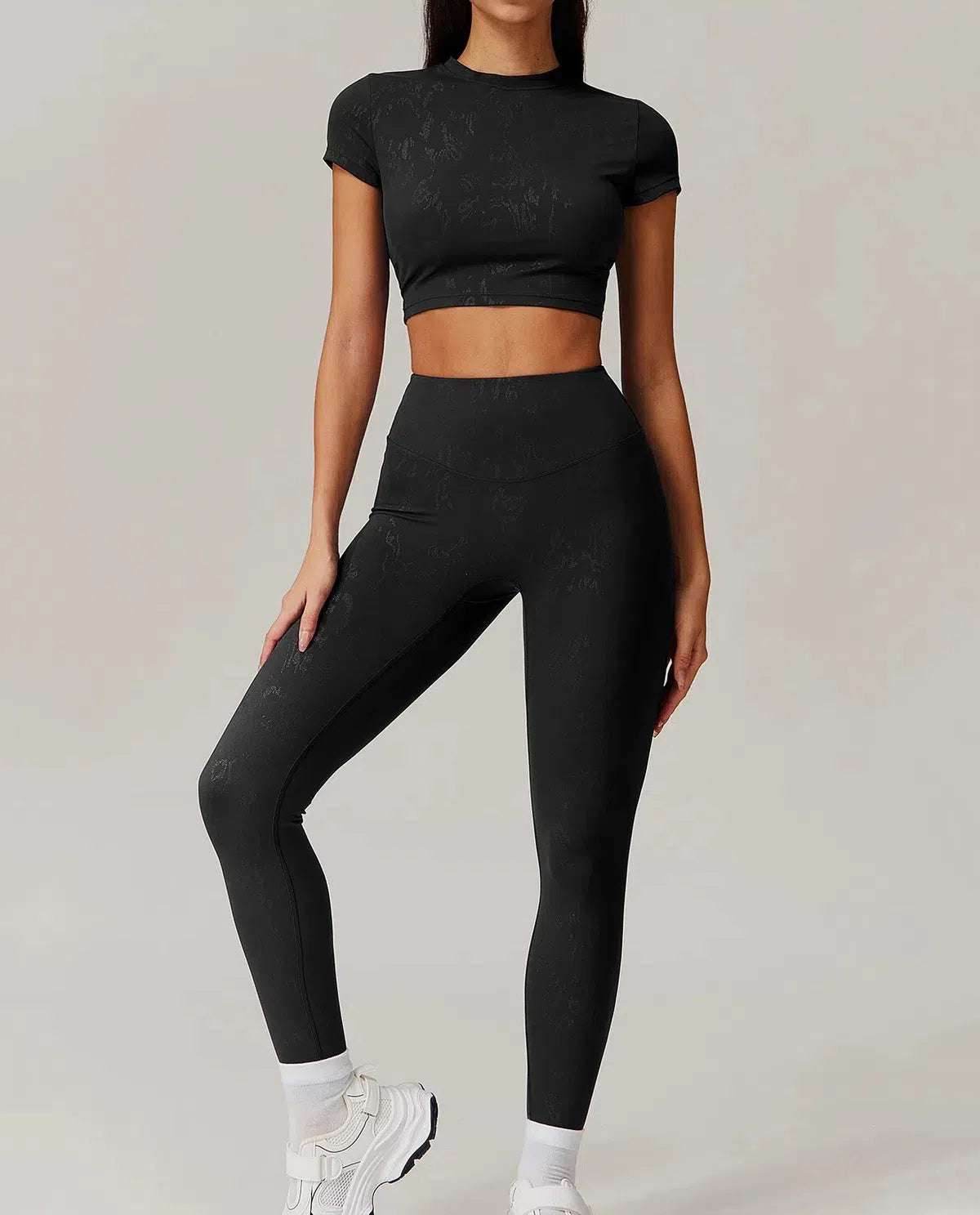 Sports Set with Short Sleeve T-Shirt and Leggings
