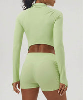 Long Sleeve Zip Up Cropped Sports Jacket