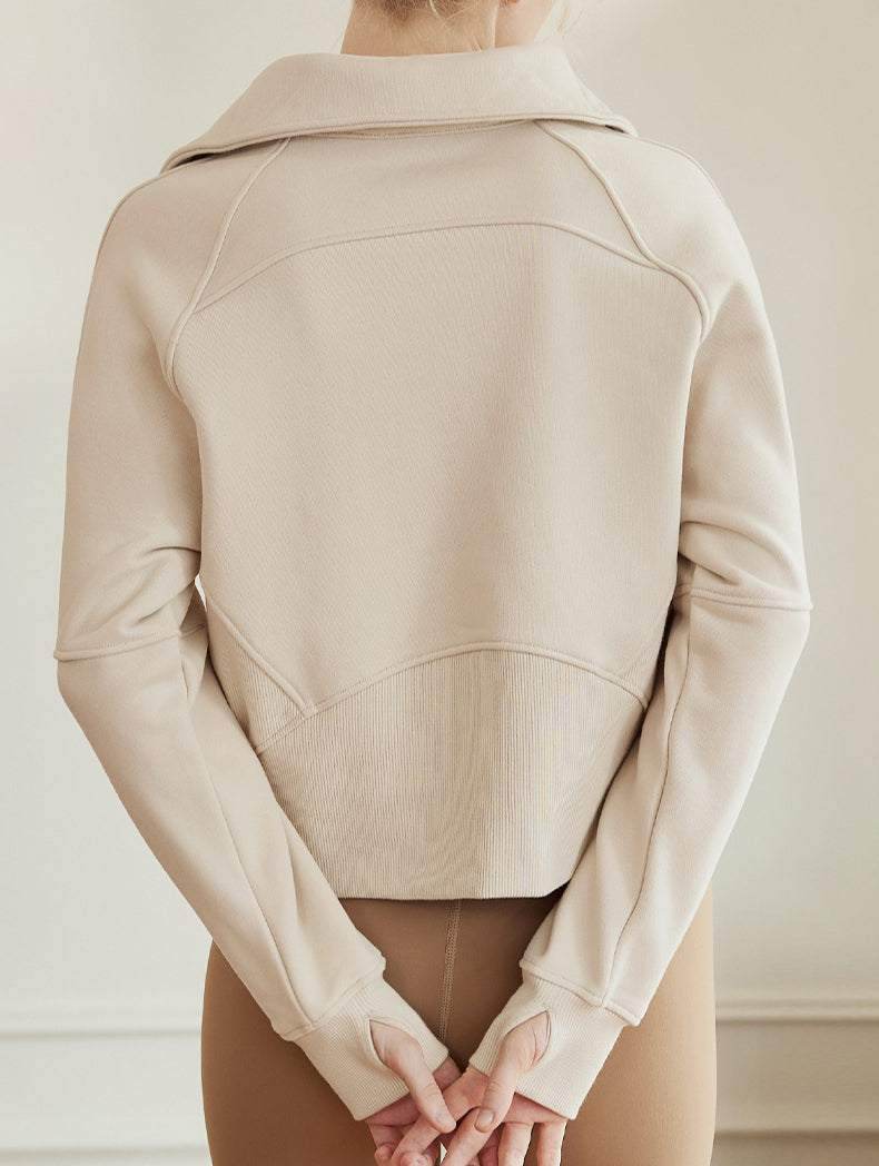 Plain Embroidered Loose Jumper Sweatshirt