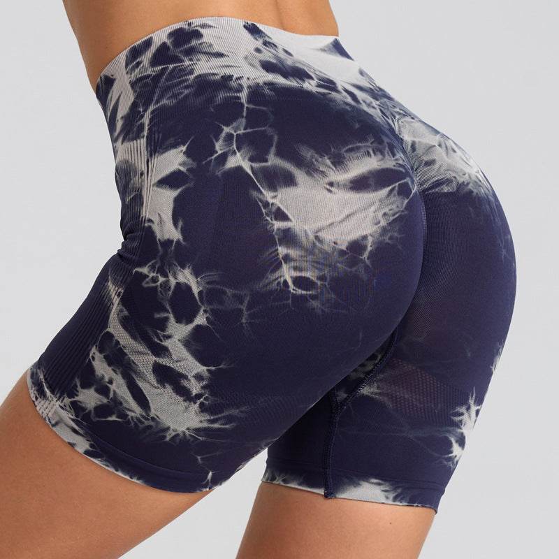 Tie Dye Print High Waist Yoga Short