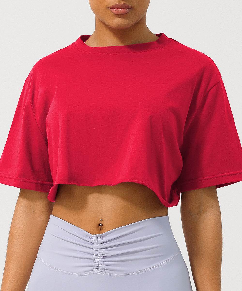 Workout Crop Tops Short Sleeve Yoga Shirts