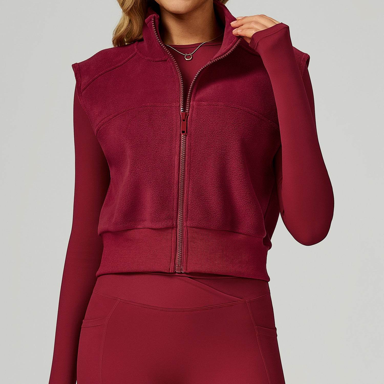 Fleece Coat Vest Outerwear Warm Sleeveless Zip Jackets