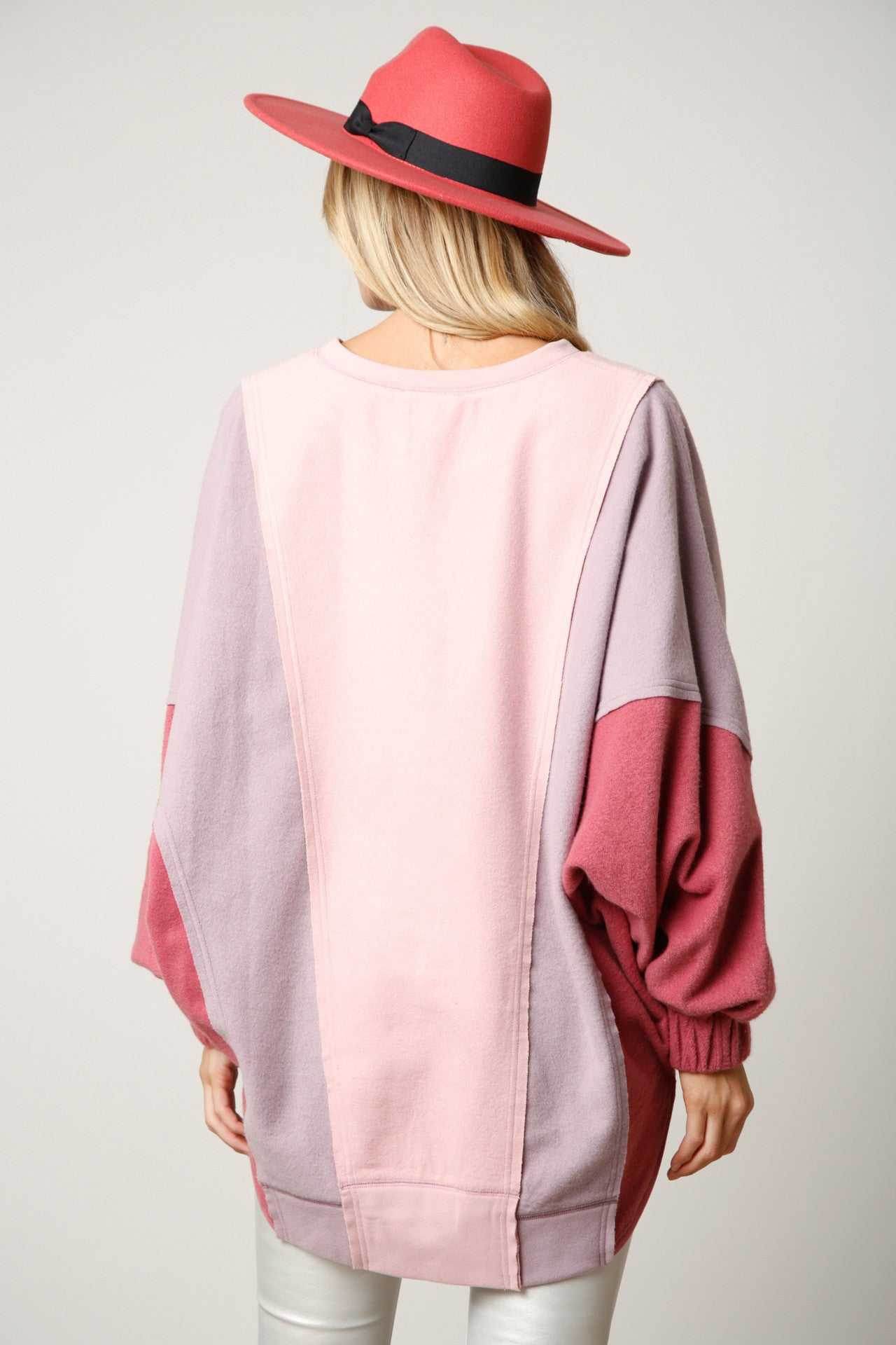 Color Block Oversized Sweatshirt