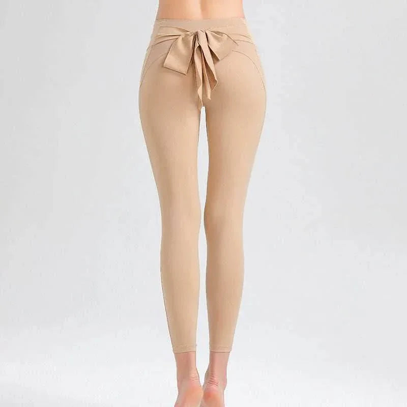 Bow Ribbon Yoga Leggings -