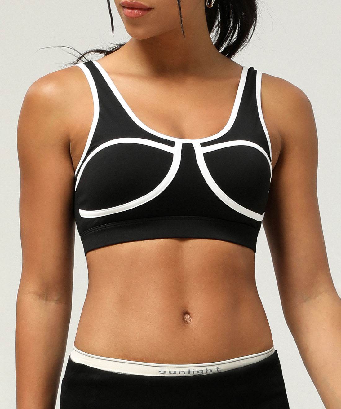 Color Block Athletic Bra Cami Crop Tank Top