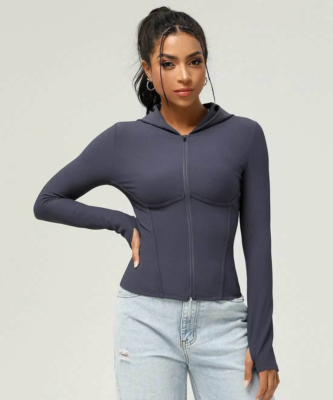 Slim Fit Long Sleeve Sports Coat With Hooded