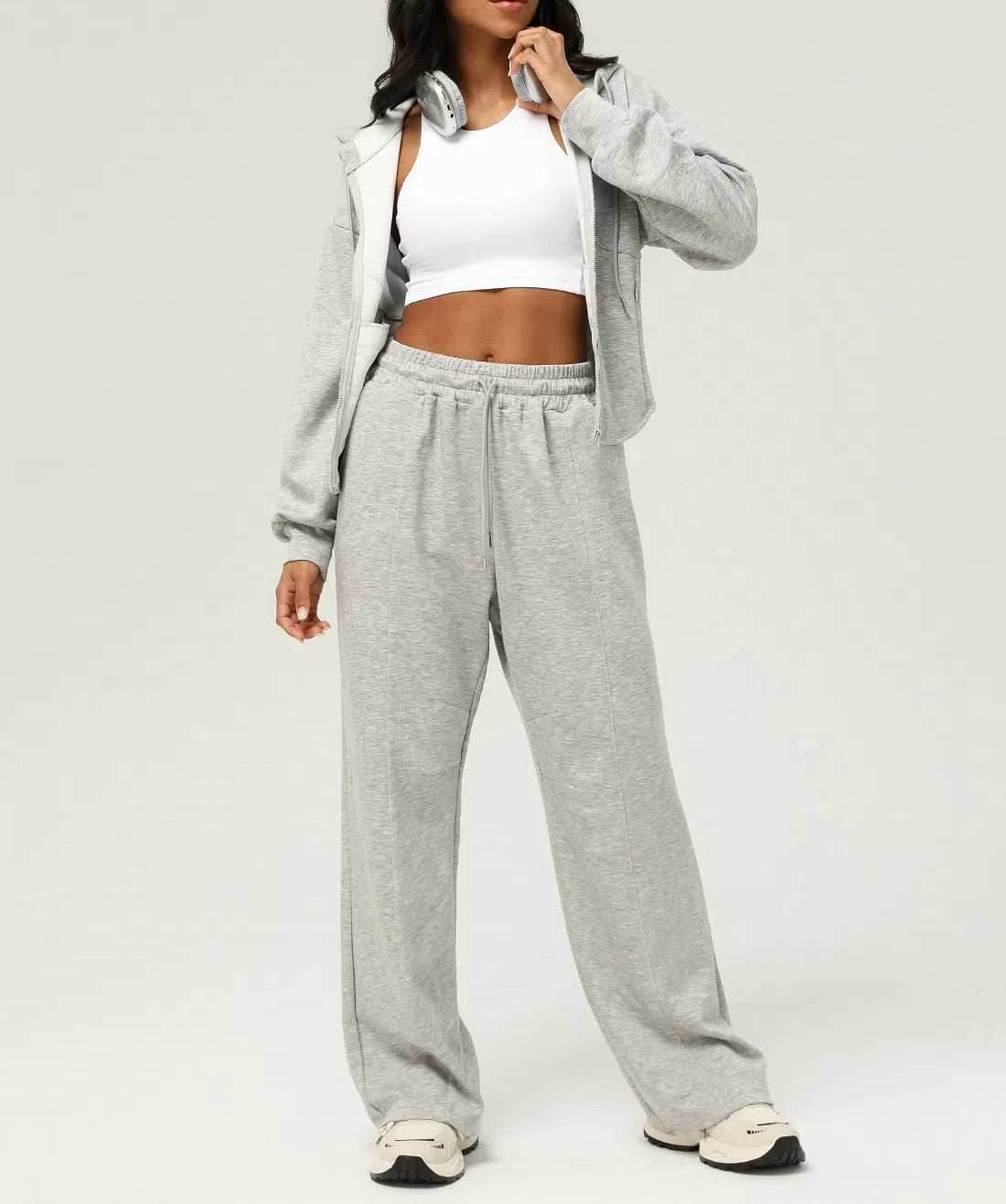 Casual Sportswear Sets with Hooded Sweatshirt and Pant