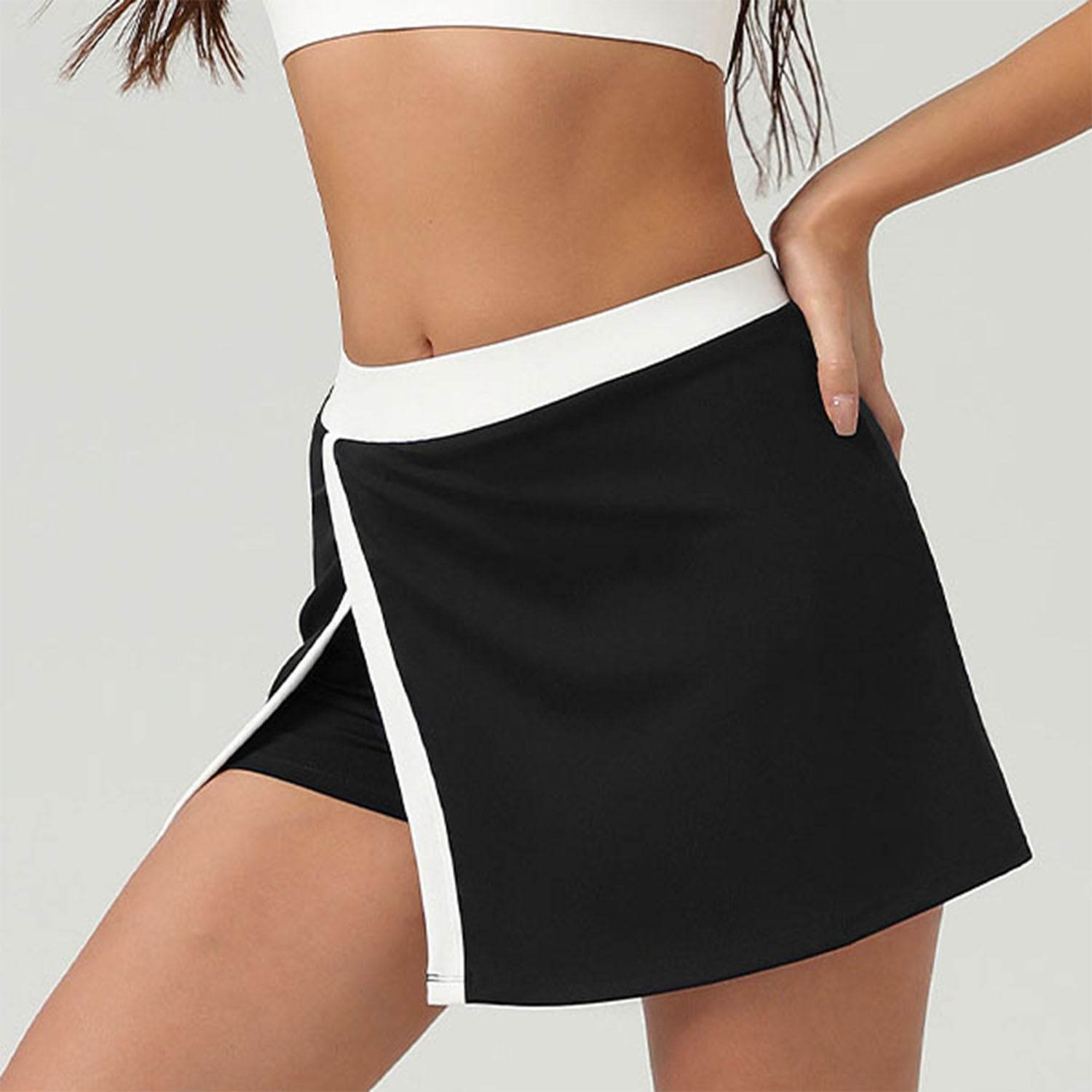 Color Block Mini Tennis Skirts with Skort