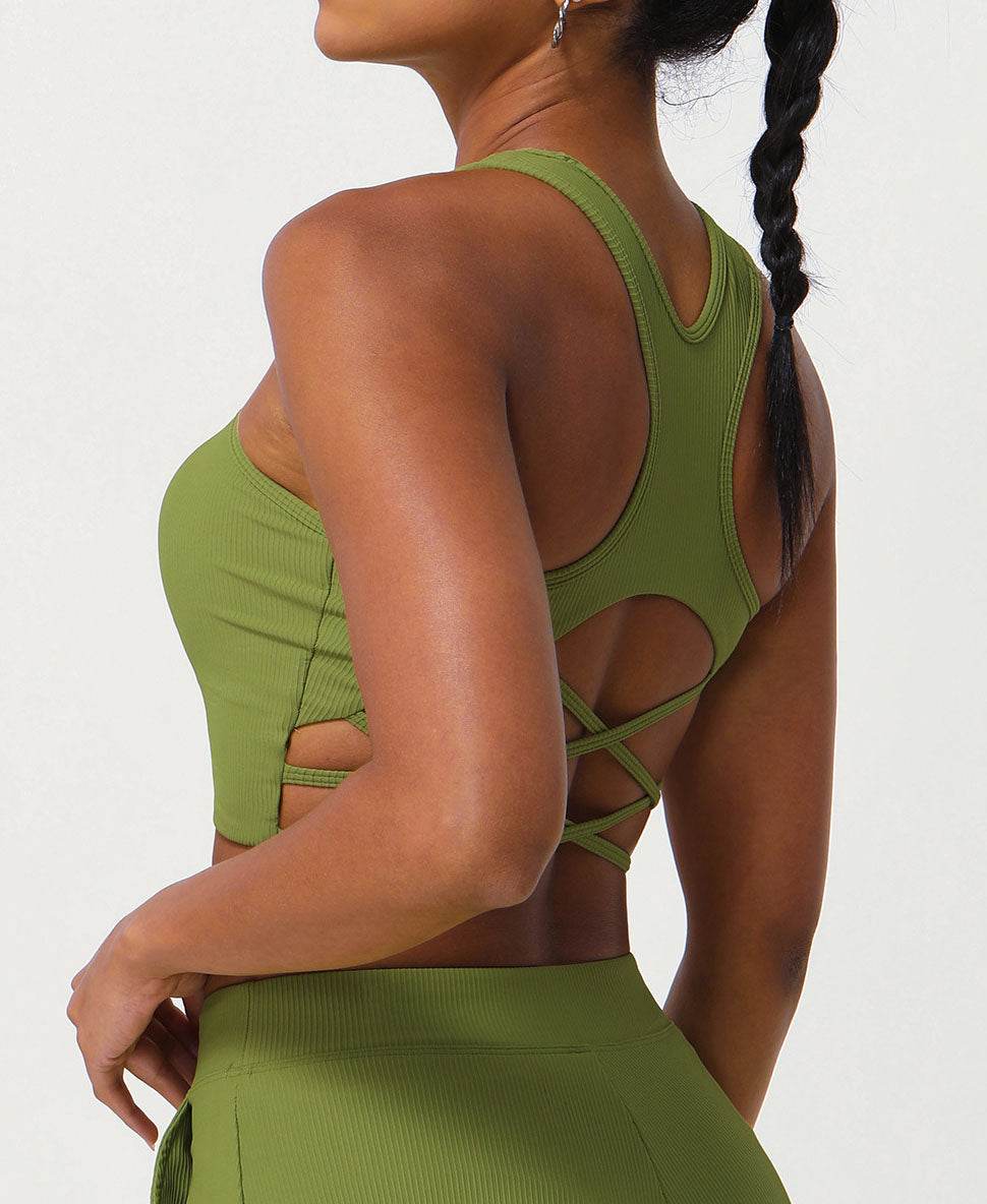 Back Cross Sports Tank Top Yoga Bra