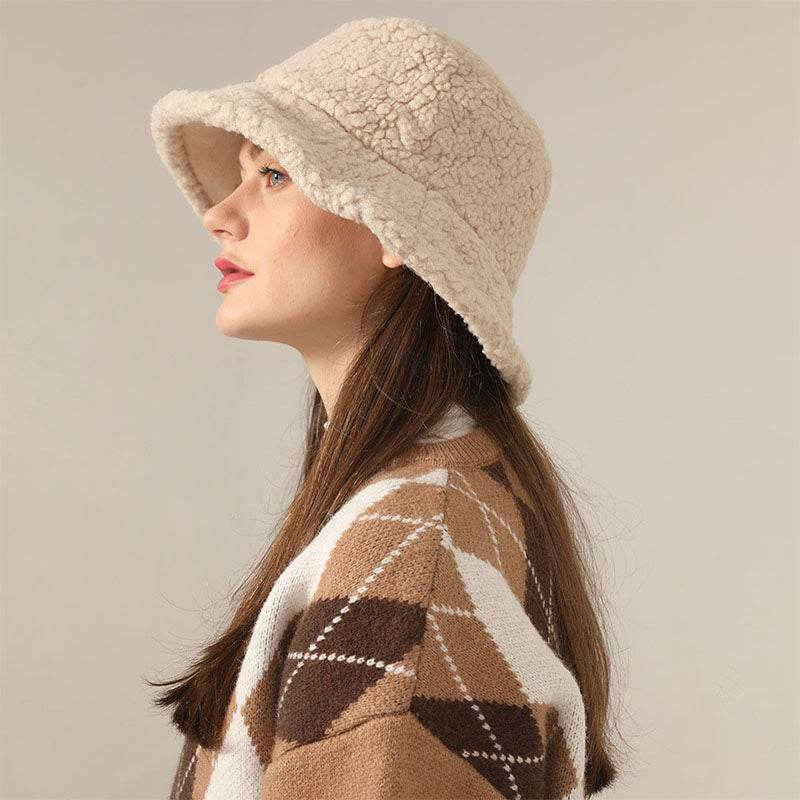 Winter Bucket Hat Trendy Fleece Warm Fisherman Cap