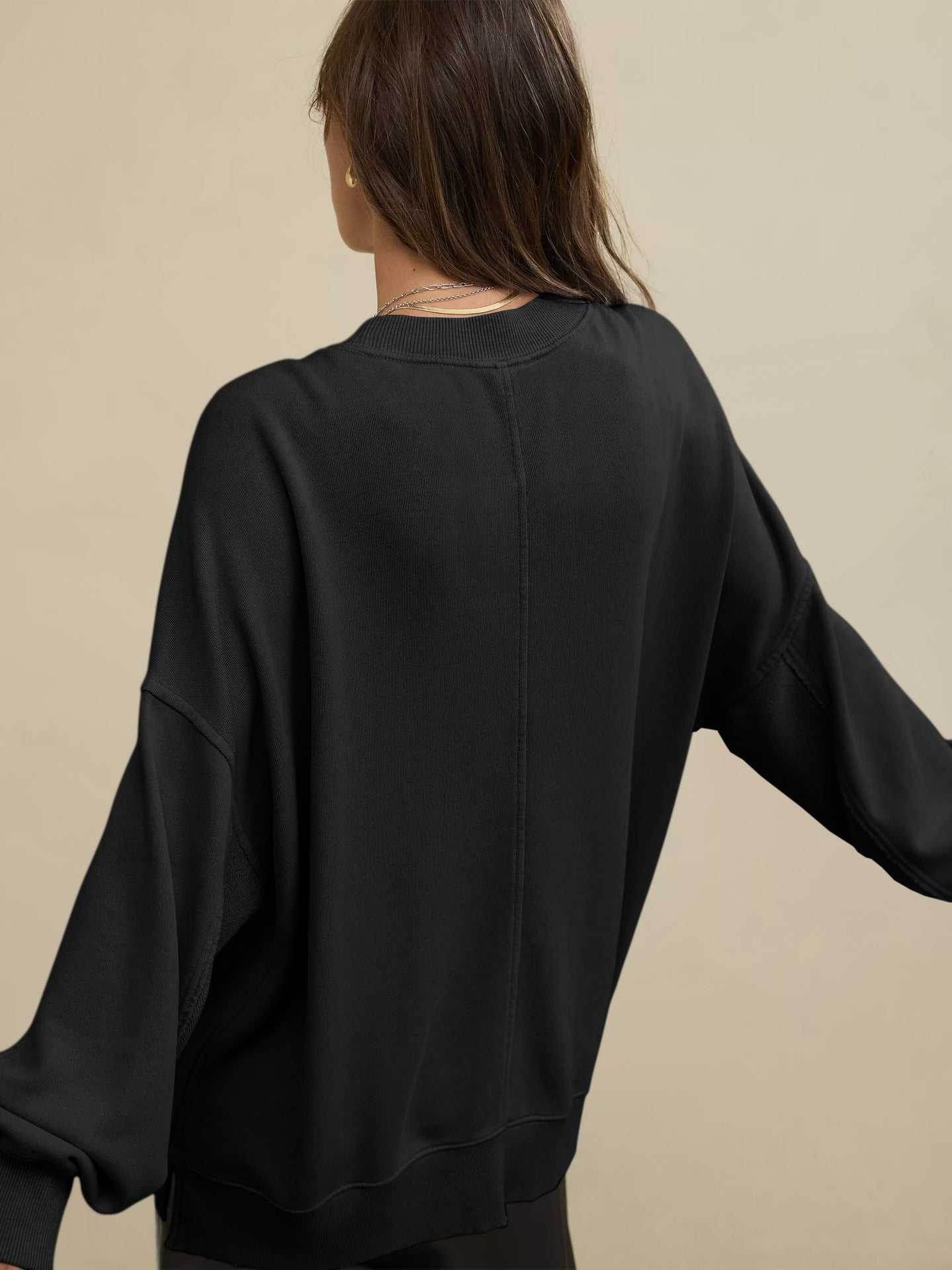Long Sleeve Loose Crew Neck Sweatshirts