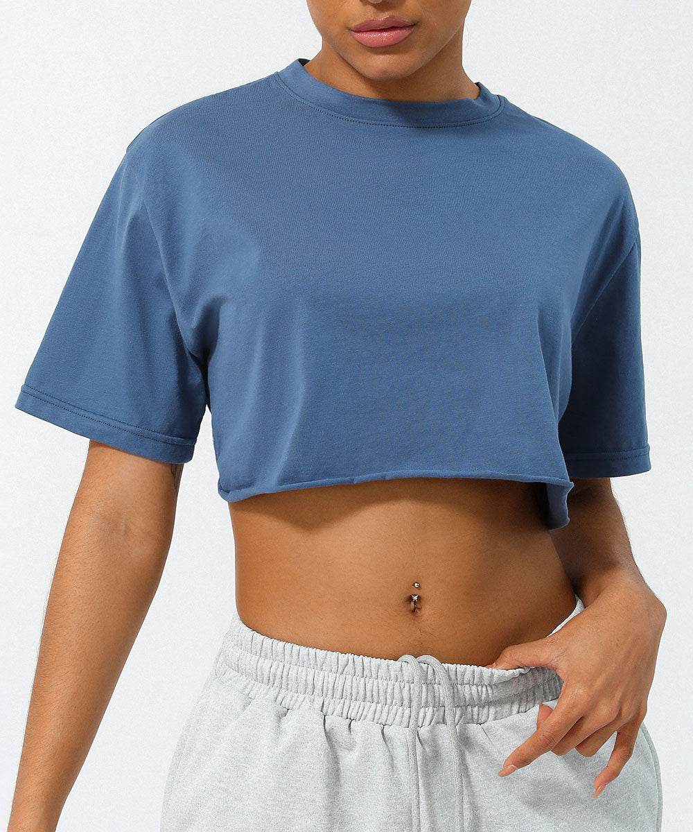 Workout Crop Tops Short Sleeve Yoga Shirts
