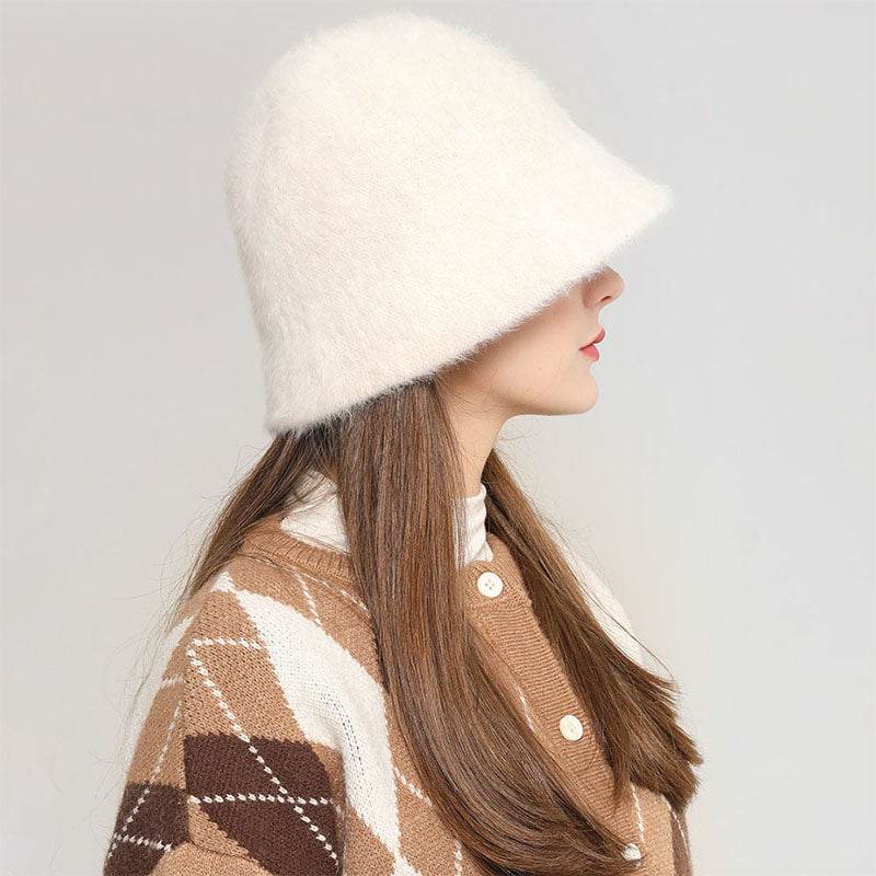 Winter Furry Cloche Hat Fisherman Cap Soft Warm Bucket Hat