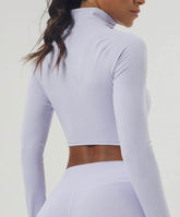 Long Sleeve Zip Up Cropped Sports Jacket