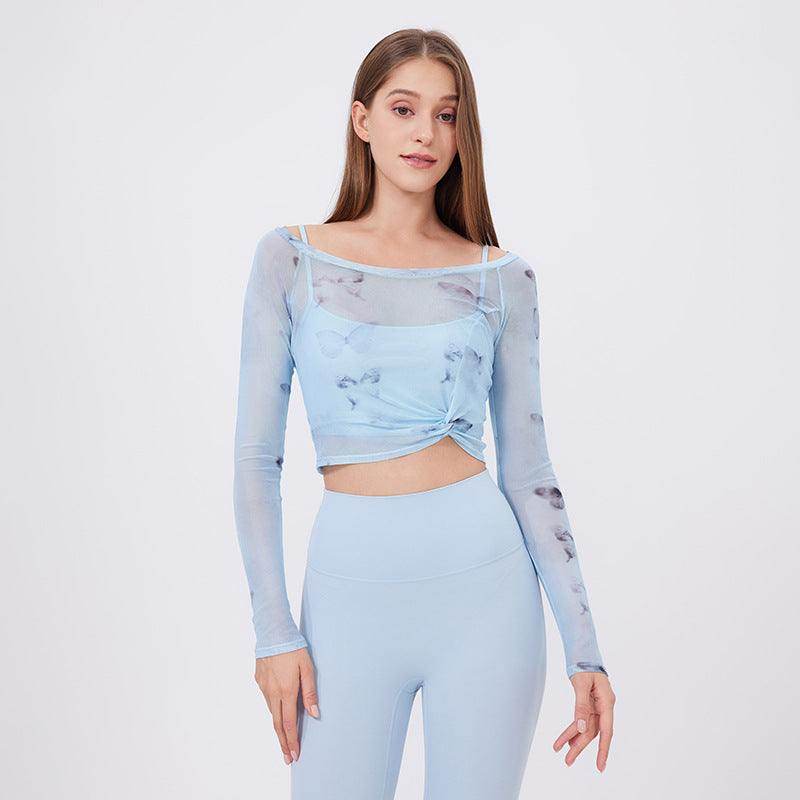 Flower Butterfly Two Pieces Sports T-Shirt
